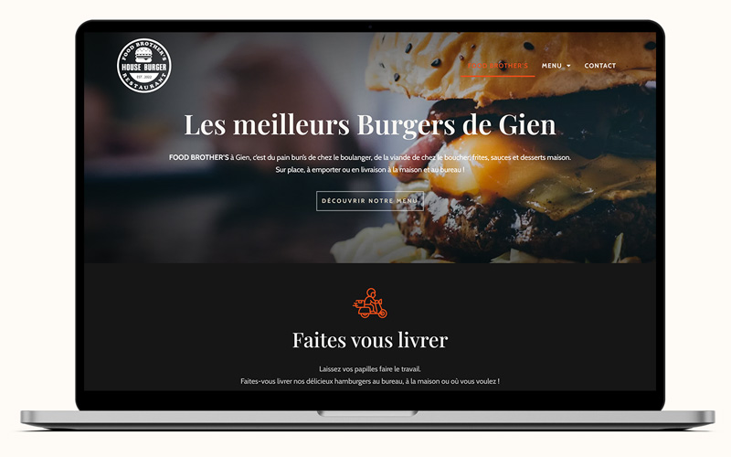 Exemple de création de site internet pour Food Brother, restaurant de burger à Gien