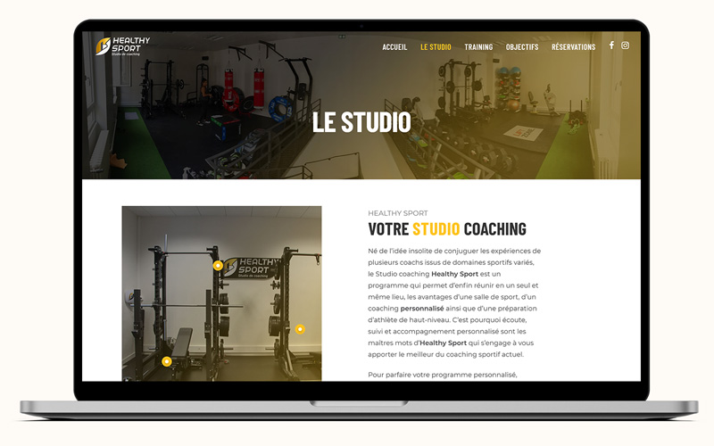 Exemple de création de site internet pour Healthy Sport, studio de coaching à Orléans