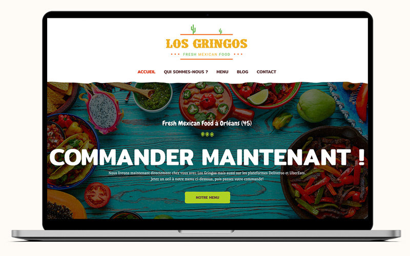 Exemple de création de site internet pour Los Gringos, restaurant mexicain à Orléans
