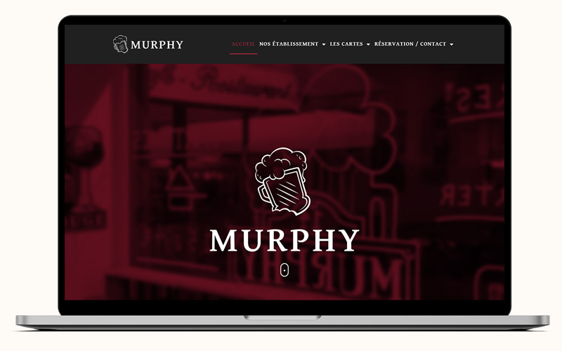 Exemple de création de site internet pour Murphy, bar à bières à Paris
