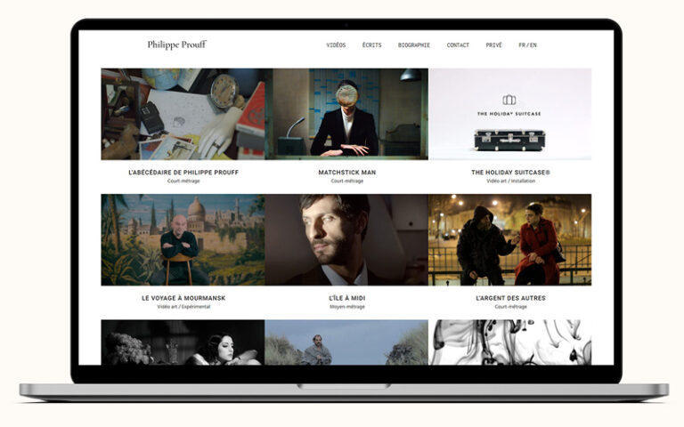 Exemple de création de site internet pour Philippe Prouff, Réalisateur à Paris