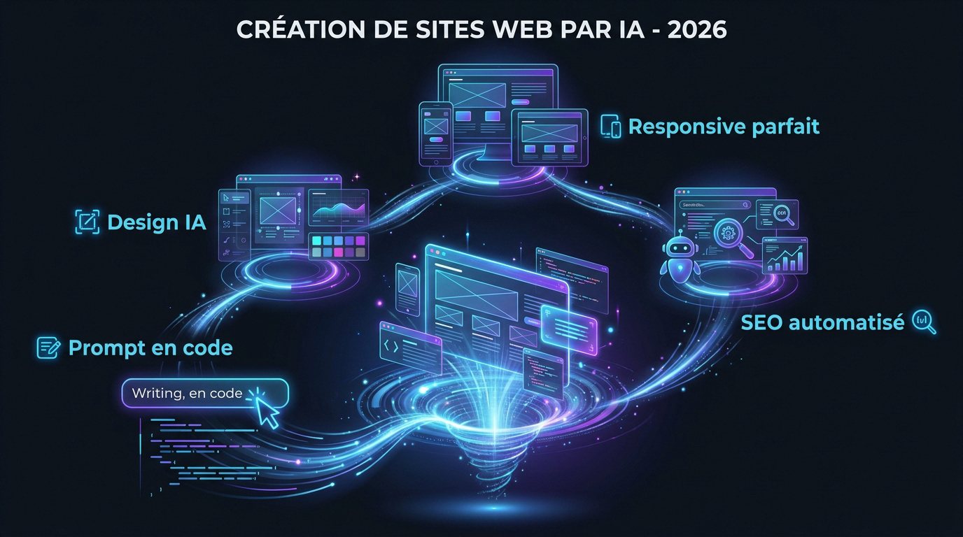 Interface de création de site internet assistée par intelligence artificielle en 2026